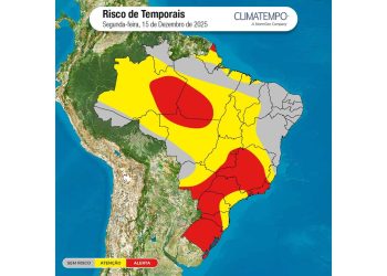 Frente fria deve bagunçar o tempo e espalhar temporais pelo Brasil nesta semana
