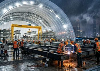 China desafia as leis naturais da construção: instalam bolhas gigantes para reverter o impacto dos trabalhos