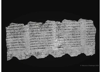 IA auxilia pesquisadores a ler papiro carbonizado pela erupção do Vesúvio