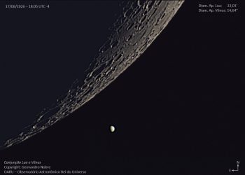 Conjunção e ocultação lunar de Vênus nas Imagens Astronômicas da Semana